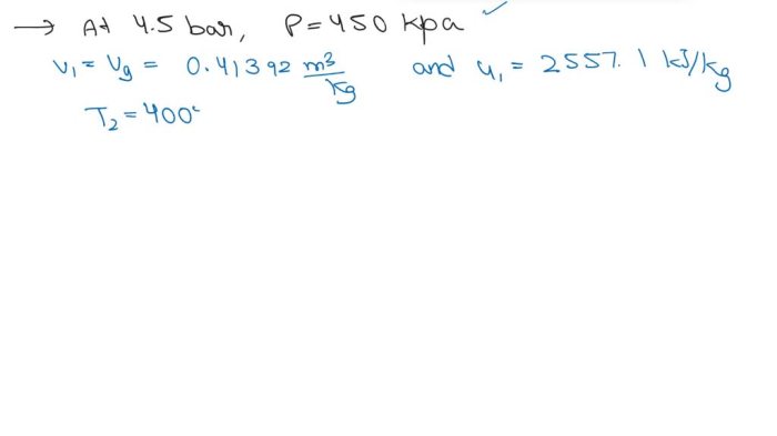 Water initially saturated vapor at 4 bar