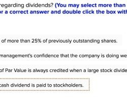 Which of the following statements are true regarding dividends